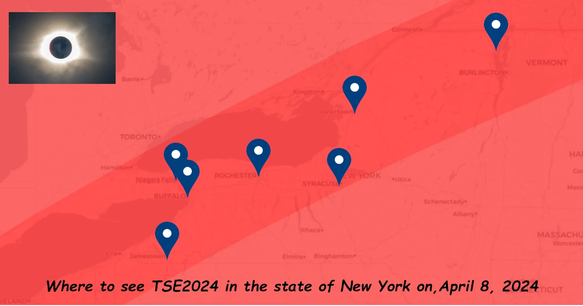 Where to see total solar eclipse of April 8, 2024 over New York state